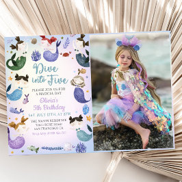 Invitación La Sirenita 5 Cumpleaños Se Sumerge En Cinco Fiest