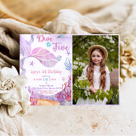 Invitación La Sirenita 5 Cumpleaños Se Sumerge En Cinco Fiest