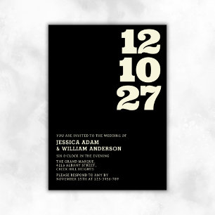 Invitación La sofisticada tipografía blanca negra moderna