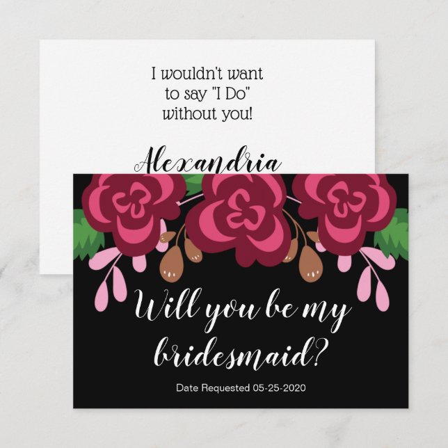 Invitación La Solicitud De La Mujer De Novia Será Moderna (Anverso / Reverso)