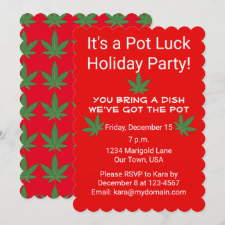 Invitación La suerte de la olla de la hoja de maleza personal