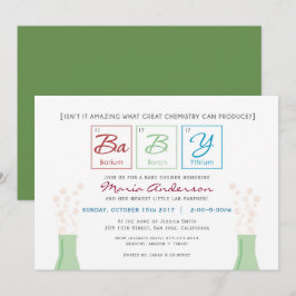 Invitación La tabla periódica de Baby Shower de la química