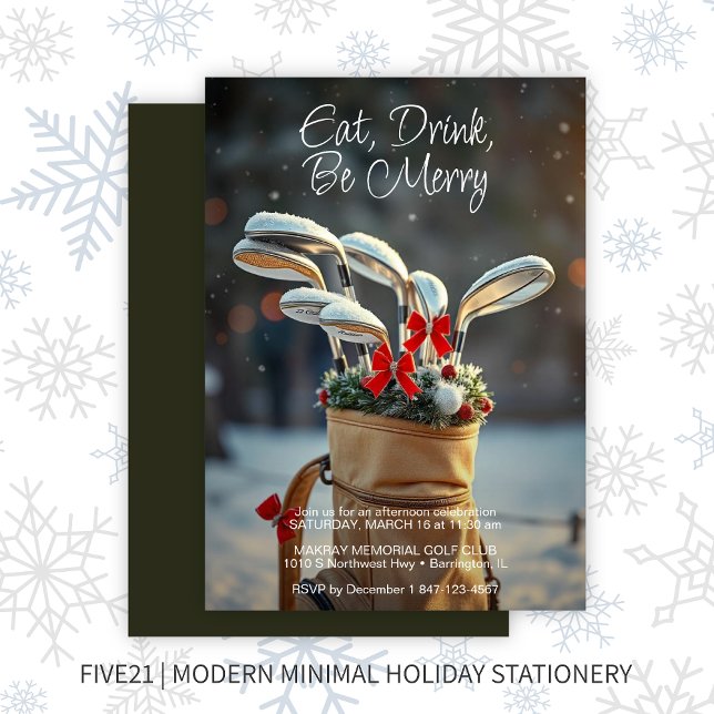 Invitación La temporada de invierno del Snowy Golf desea fies (Subido por el creador)