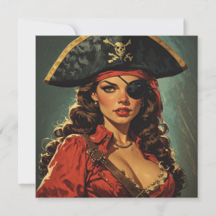 Invitación La Tentadora Pirata Escarlata