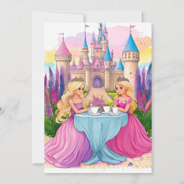 Invitación La tierra amigable de la princesa rosa (Anverso)