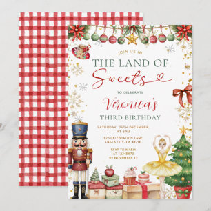 Invitación La Tierra De Dulces Cascanueces Navidad Cumpleaños