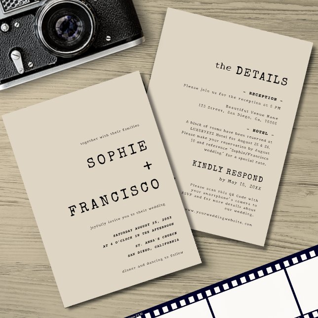 Invitación La tipografía de la máquina de escribir antigua to (Subido por el creador)