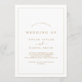 Invitación La Tipografía minimalista Del Oro El Boda De