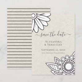 Invitación La Tipografía Moderna De Las Flores Salva Al Boda 