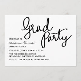 Invitación La tipografía moderna del fiesta del graduado raya