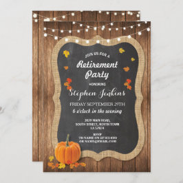 Invitación La tiza de madera rústica de la calabaza del