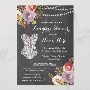 Invitación La tiza nupcial del fiesta de la ducha de la ropa