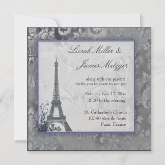 Invitación La Torre Eiffel de Escocia del cardo hielo metálic