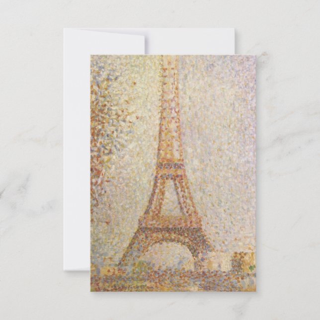Invitación La Torre Eiffel de Georges Seurat (Anverso)