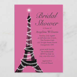 Invitación La Torre Eiffel Sparkles La Ducha Bridal Invitan a
