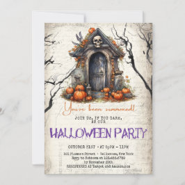 Invitación La tradición clásica vintage asusta casa de Hallow
