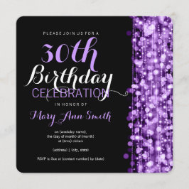 Invitación La trigésima fiesta de cumpleaños elegante chispea