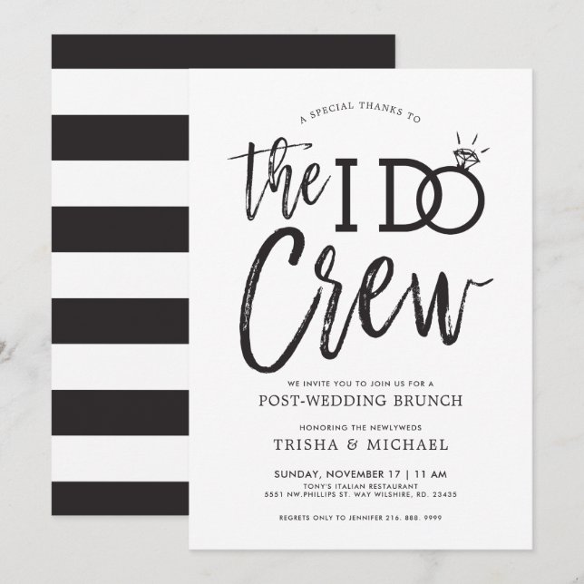 Invitación La tripulación que hago | Post Boda Brunch (Anverso / Reverso)