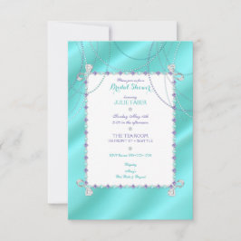 Invitación La turquesa Jewels las perlas de los diamantes