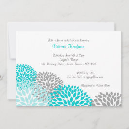 Invitación La turquesa y la dalia gris Baby Shower nupcial