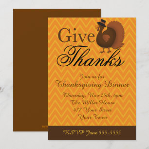 Invitación La Turquía del Acción de Gracias