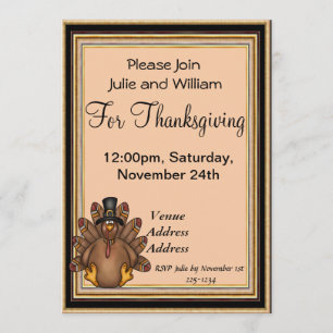 Invitación La Turquía del Acción de Gracias