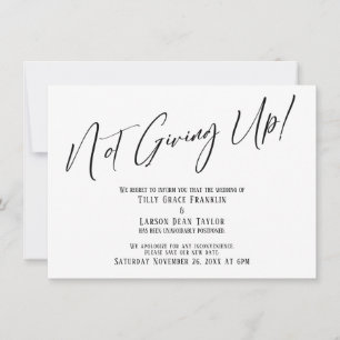 Invitación ¡La Typografía Elegante No Se Rinde! Retraso boda