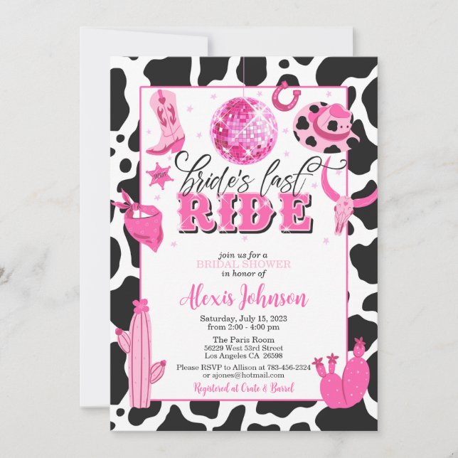 Invitación La última bachillerato de novia/ducha de novia (Anverso)