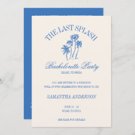 Invitación La última bachillerato de playa azul retro