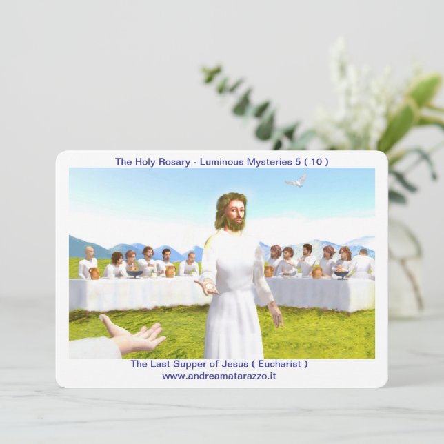 Invitación La Última Cena de Jesús (Eucaristía) (Anverso de pie)