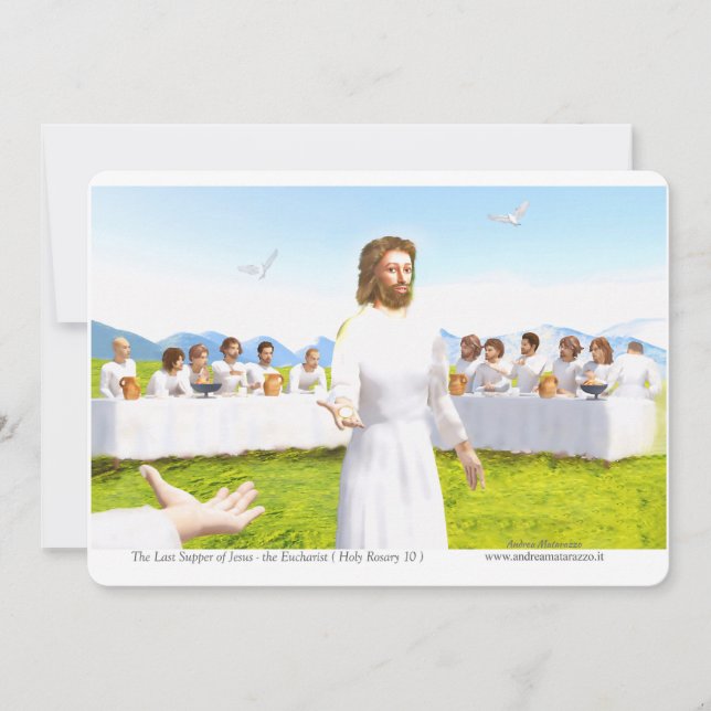 Invitación La Última Cena de Jesús - Eucaristía (Anverso)