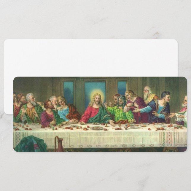 Invitación La última cena originalmente de Leonardo da Vinci (Anverso / Reverso)