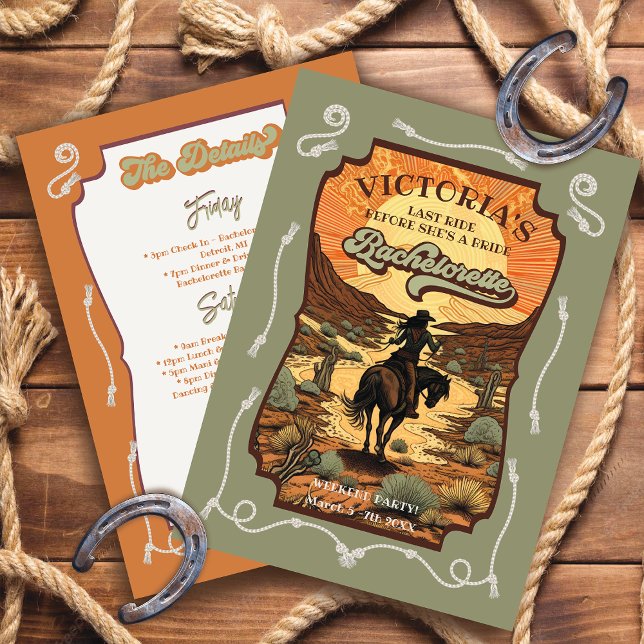 Invitación La última fiesta de Bachelorette de Rodeo (Subido por el creador)