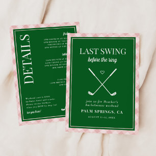 Invitación La última flor antes de la soltera de golf Ring