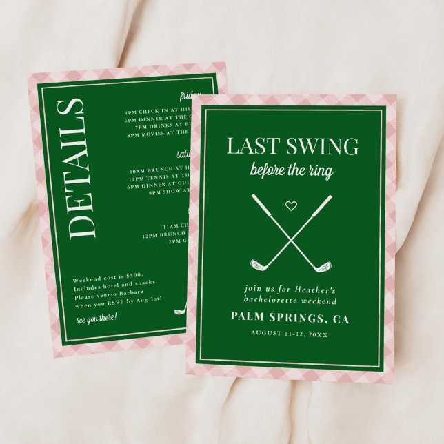 Invitación La última flor antes de la soltera de golf Ring (Subido por el creador)