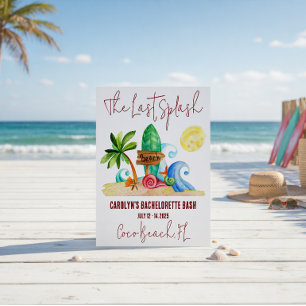 Invitación La última salpicadura, Playa, Fiesta de soltera su
