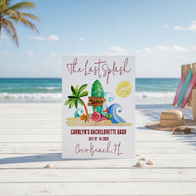 Invitación La última salpicadura, Playa, Fiesta de soltera su (Subido por el creador)