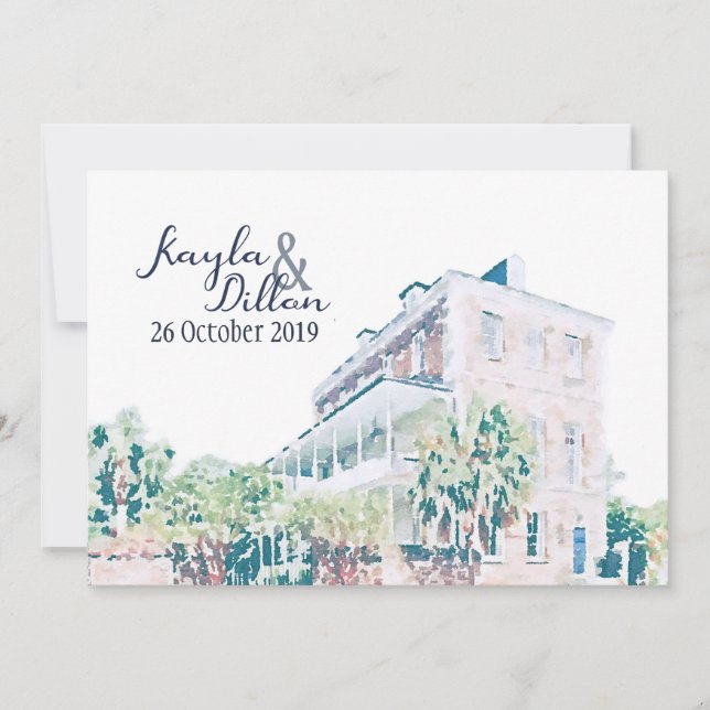 Invitación La última salva la fecha de Kayla y Dillon (Anverso)