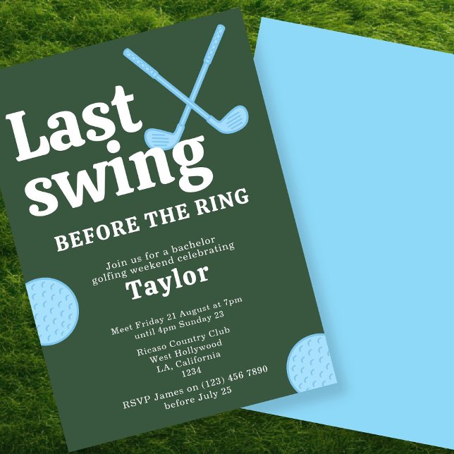Invitación La Última Swing Antes Del Bachiller En Golf Ring (Last Swing Before The Ring Golf Bachelor Invitations by Ricaso. Golfing weekend for the groom to be)