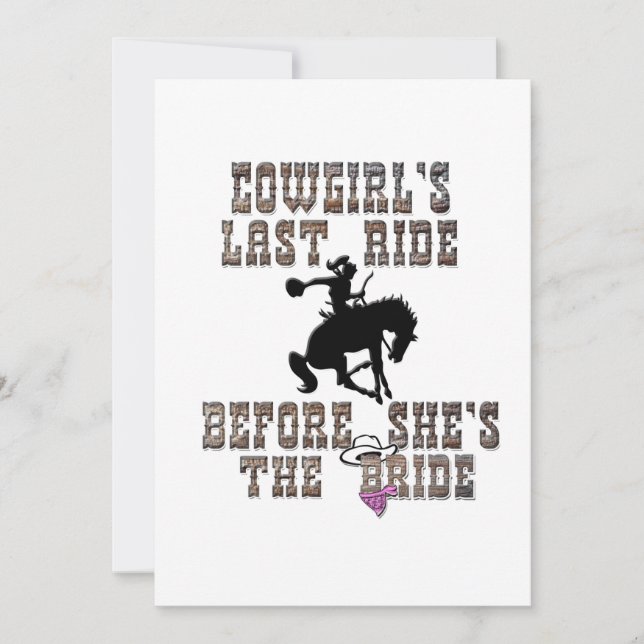 Invitación La última travesía de Cowgirl antes de ser la novi (Anverso)
