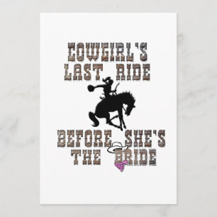 Invitación La última travesía de Cowgirl antes de ser la novi