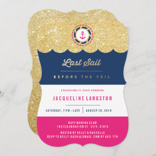 Invitación La última vela antes de la fiesta del velo Glam Ba