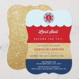 Invitación La última vela antes de la fiesta del velo Glam Ba