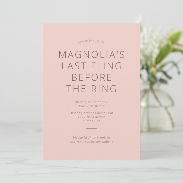 Invitación La Última Vuelta Antes De La Ducha De Novias De An (Anverso de pie)