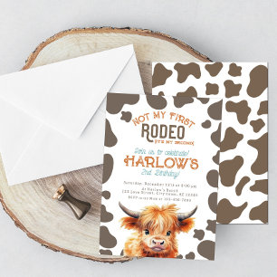 Invitación La vaca Highland no es mi primer cumpleaños de imp