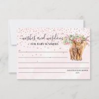 La vaca Highland Rosa Baby Shower quiere sabiduría