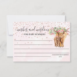Invitación La vaca Highland Rosa Baby Shower quiere sabiduría