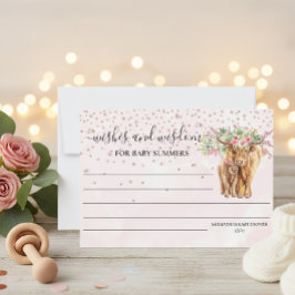 Invitación La vaca Highland Rosa Baby Shower quiere sabiduría