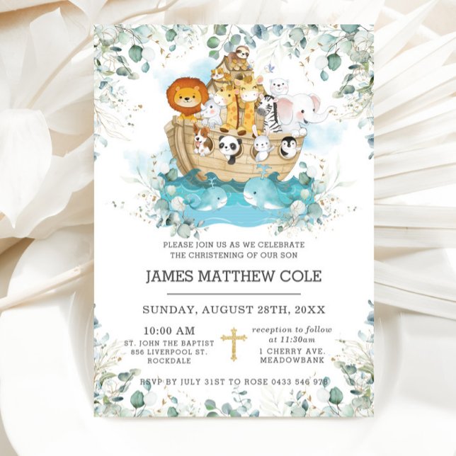 Invitación La vegetación arca de Noé y el bautismo neutral (Subido por el creador)