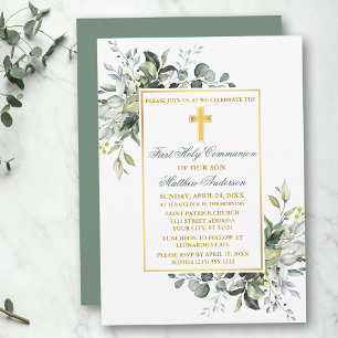 Invitación La vegetación botánica de la Santa Comunión Sage G